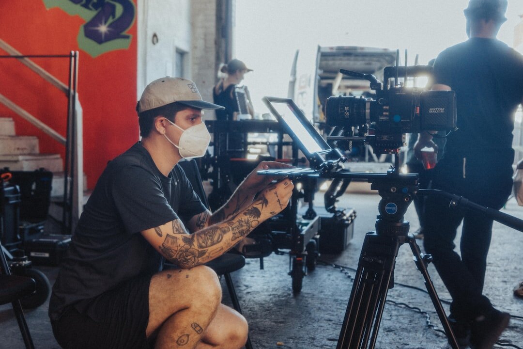 actress on film set