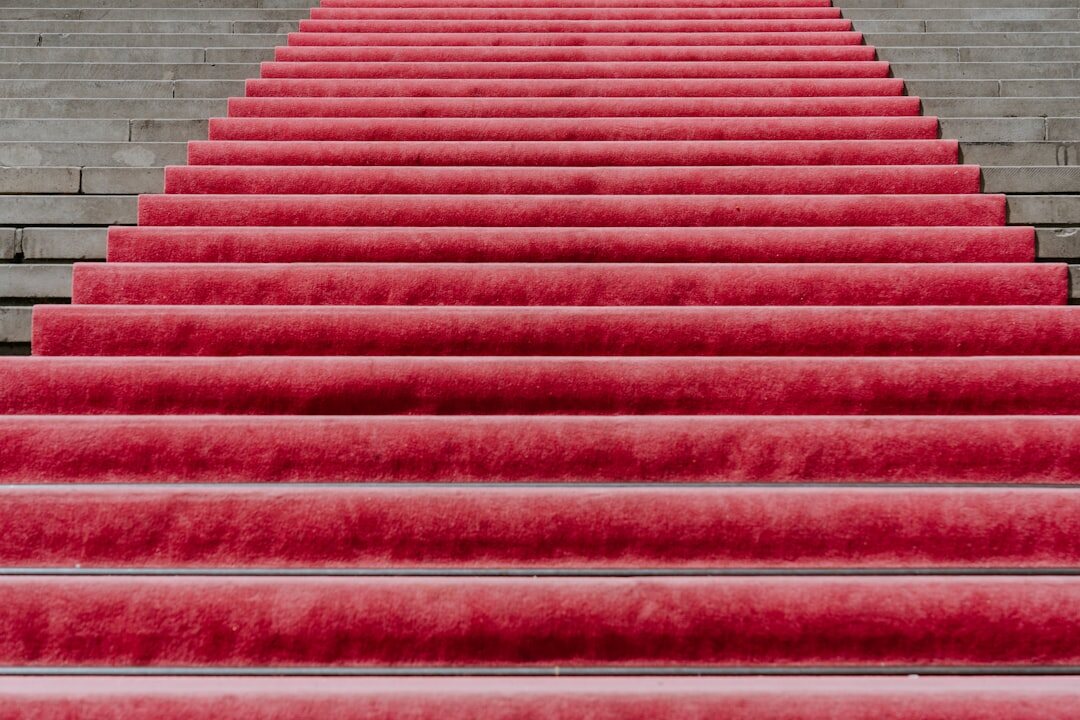 elegant actress on red carpet